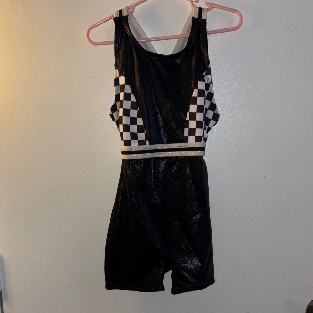 Black and White Checkered Romper